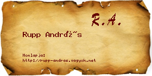 Rupp András névjegykártya