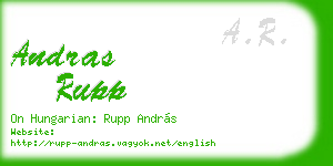 andras rupp business card